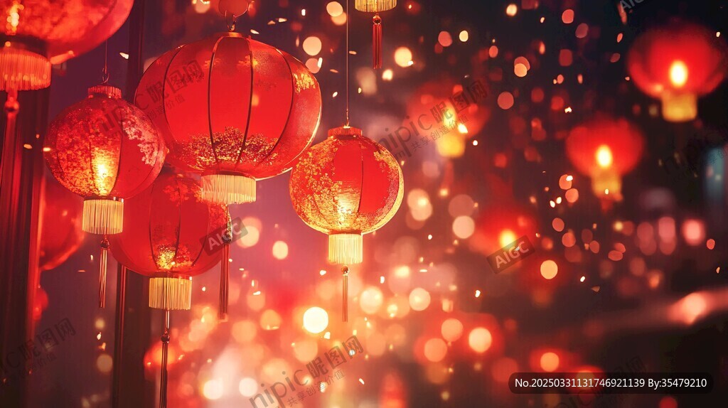 喜慶紅燈籠營(yíng)造節(jié)日氛圍