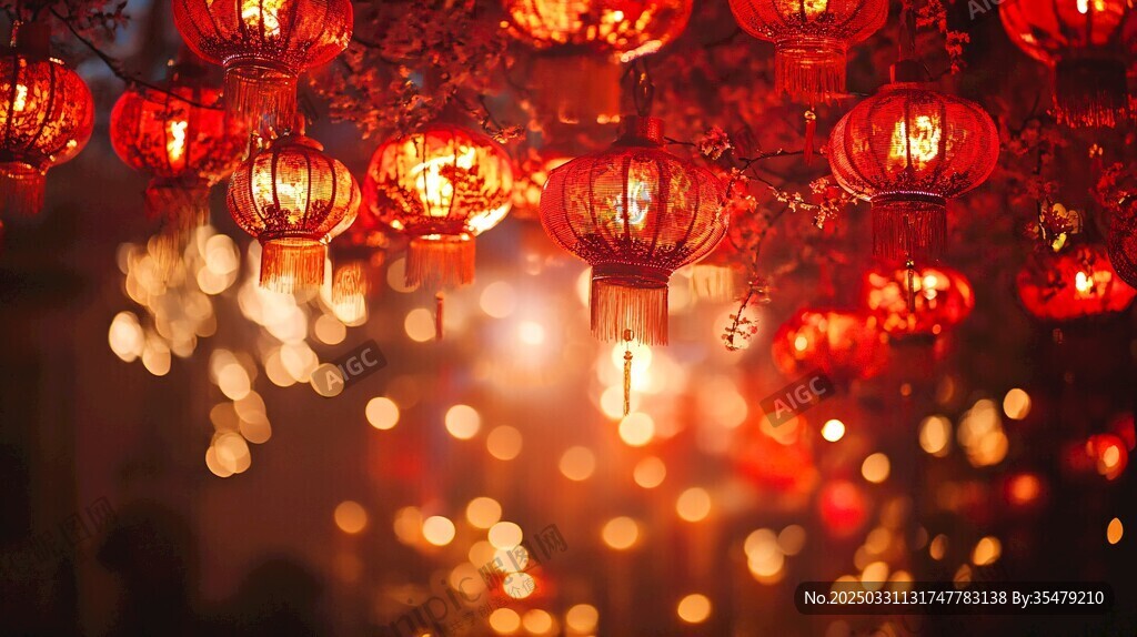 喜慶紅燈籠營造節日氛圍