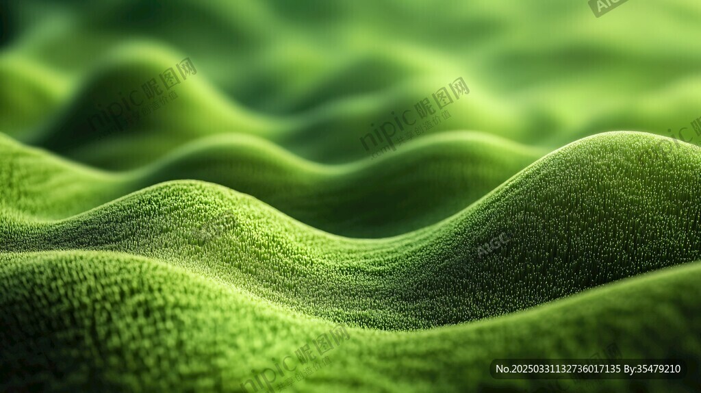 翠綠波浪狀草地紋理