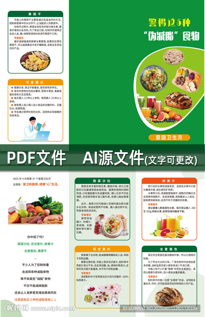 警惕5中偽減脂食物三折頁