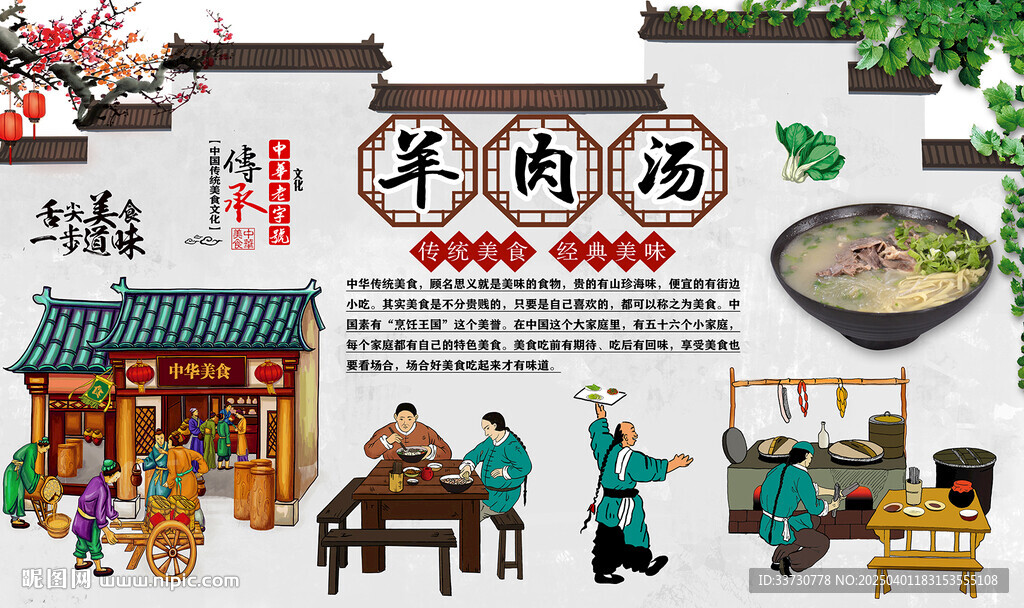羊肉湯背景墻