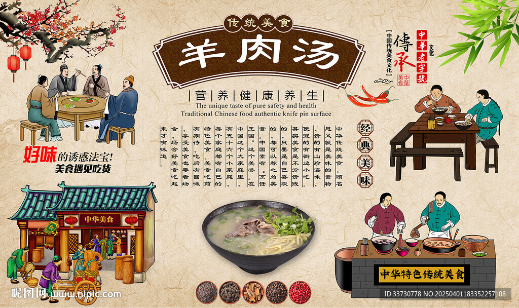 羊肉湯背景墻
