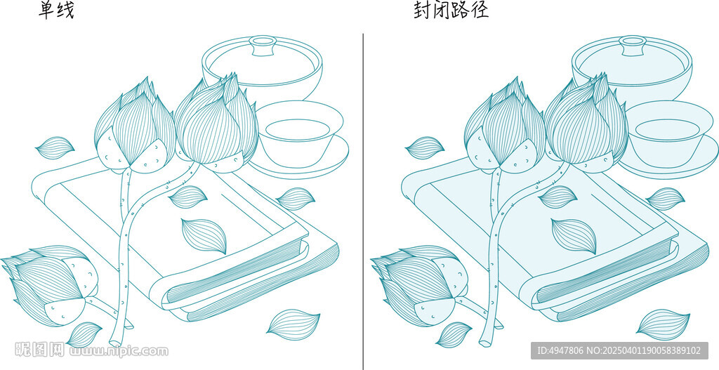 荷花書(shū) 矢量圖