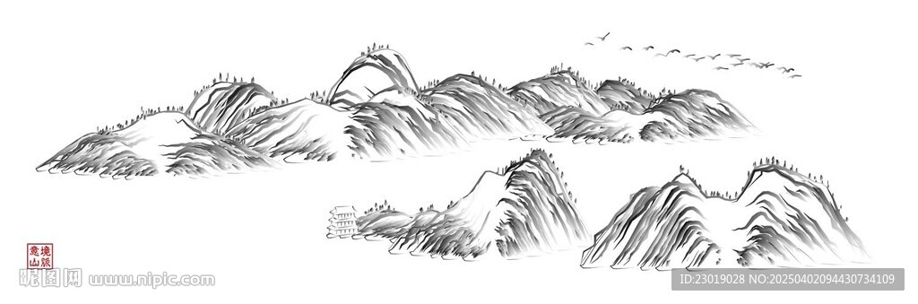 浮雕山水畫
