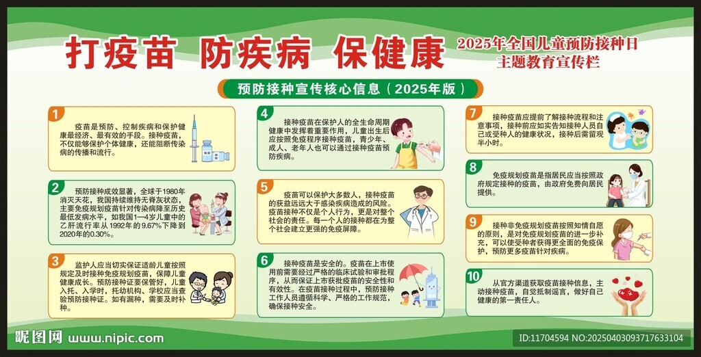 全國兒童預防接種日宣傳欄