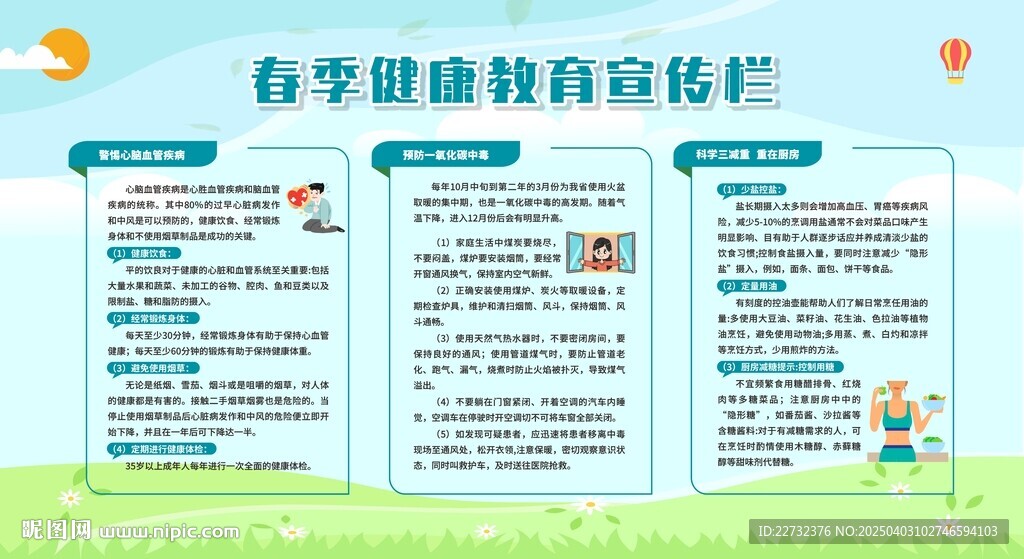 春季健康教育宣傳欄