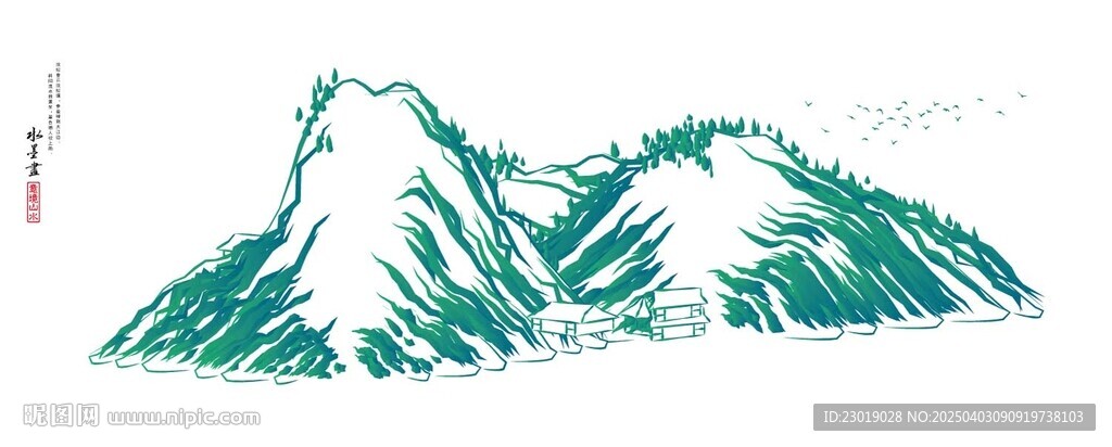 中式意境山水畫
