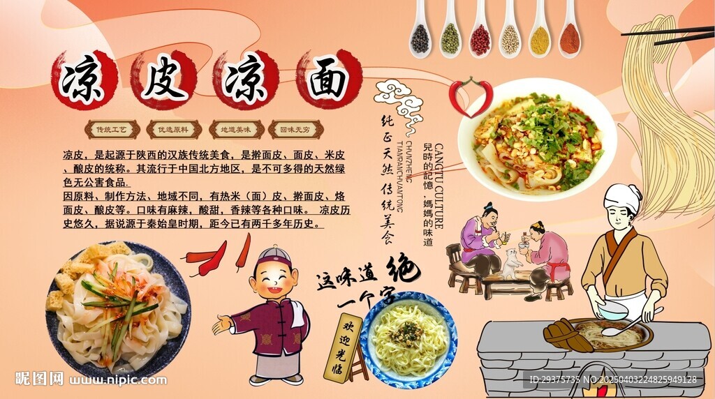 涼皮涼面背景墻