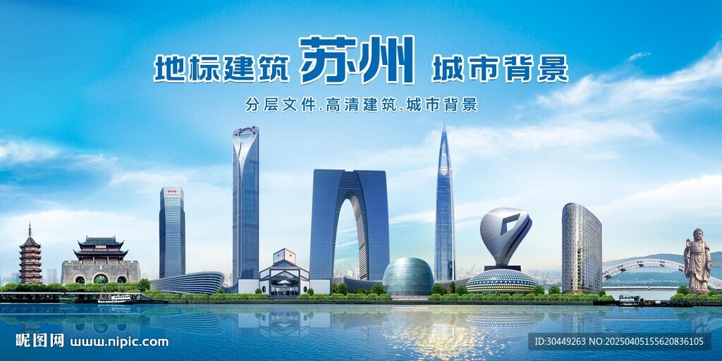 蘇州地標(biāo)建筑江蘇蘇州城市背景