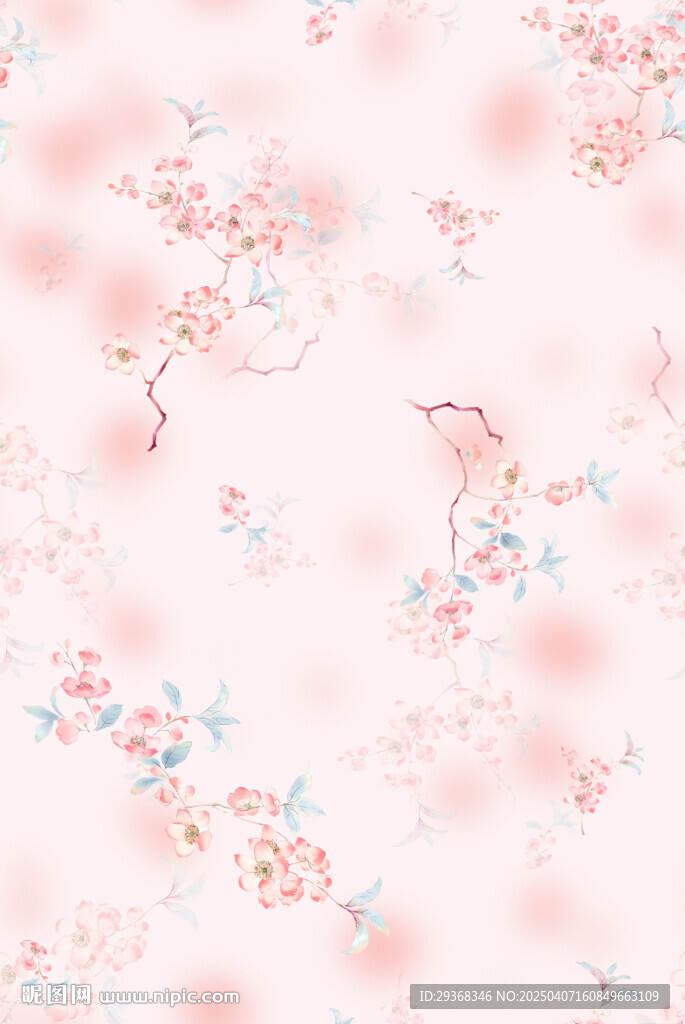 暈染樹枝花