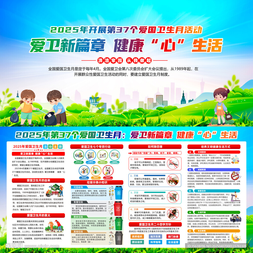 愛國衛(wèi)生月社區(qū)展板