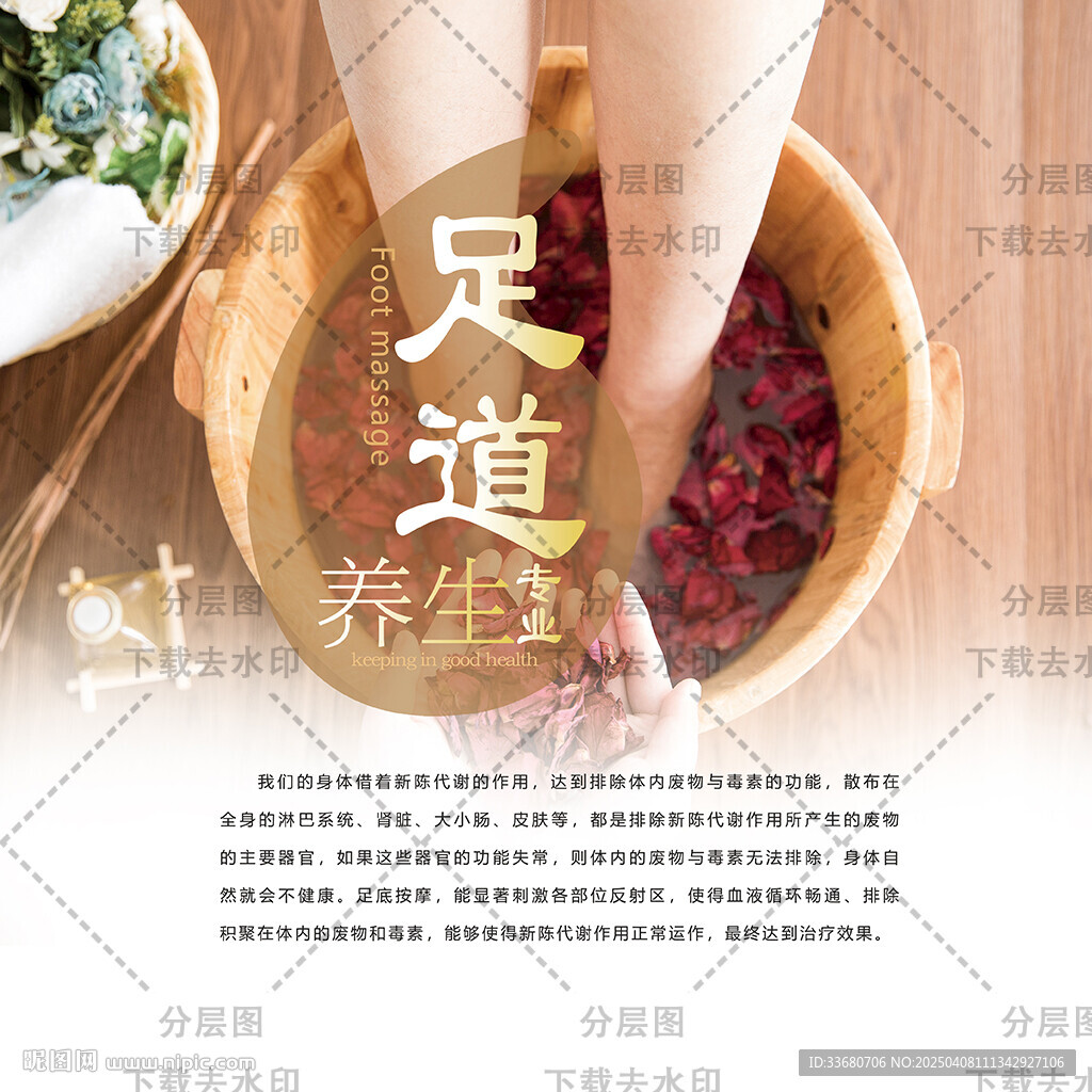 足療店養生館裝飾畫泡腳藥包桶