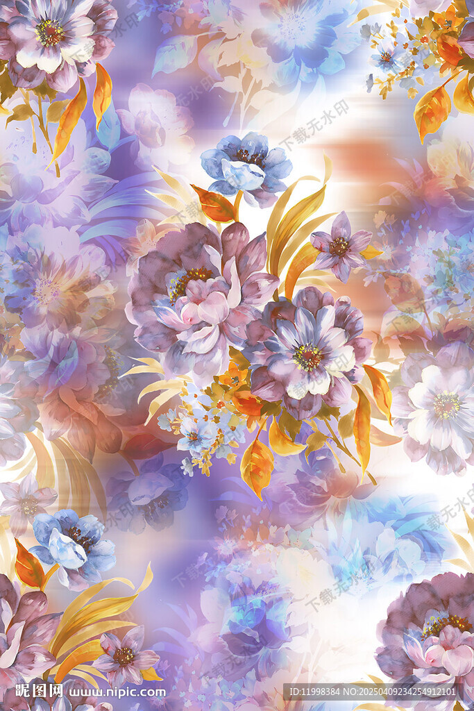 水彩暈染花卉