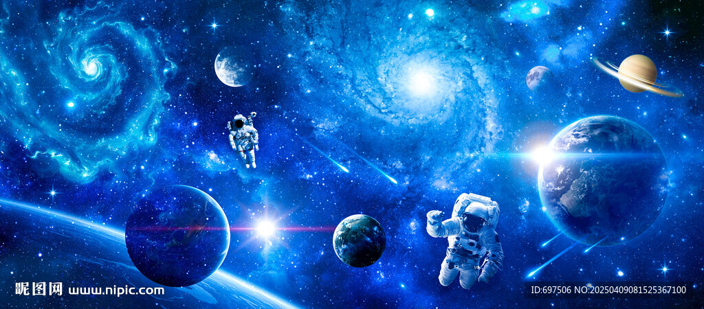 太空行星宇宙黑洞銀河星空背景墻
