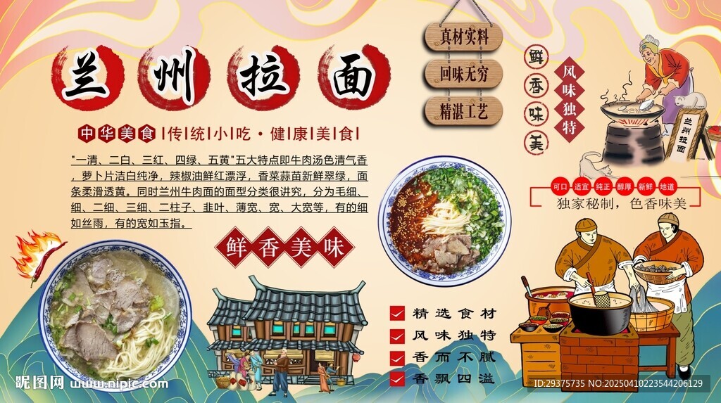 蘭州拉面背景墻