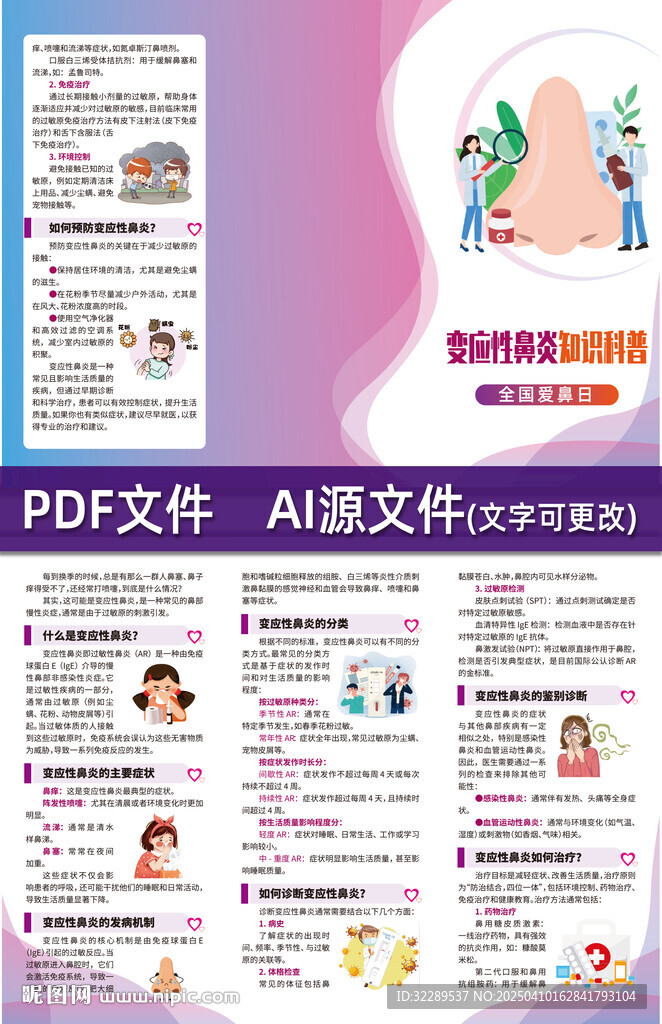 變應(yīng)性鼻炎知識科普三折頁