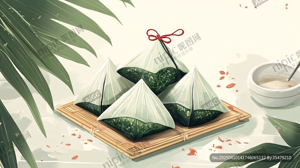 端午粽子與清茶的愜意時光