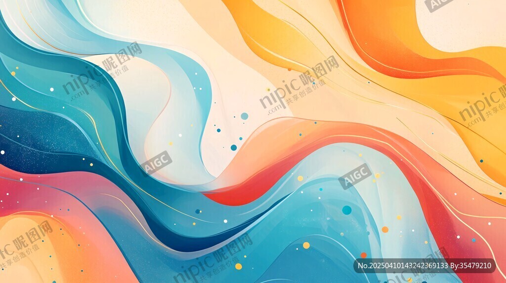 流動色彩抽象夢幻波浪圖
