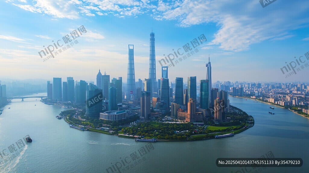 上海陸家嘴天際線壯麗景觀