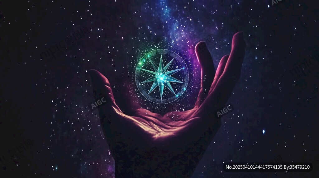 掌心幻彩星輪 夢幻宇宙景