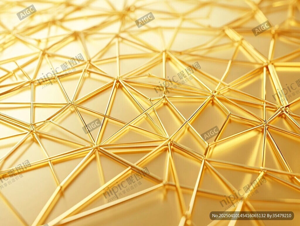 金色幾何線條3D紋理圖案