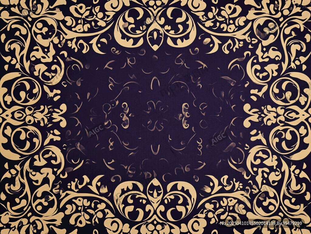 復(fù)古黑金花紋裝飾背景圖