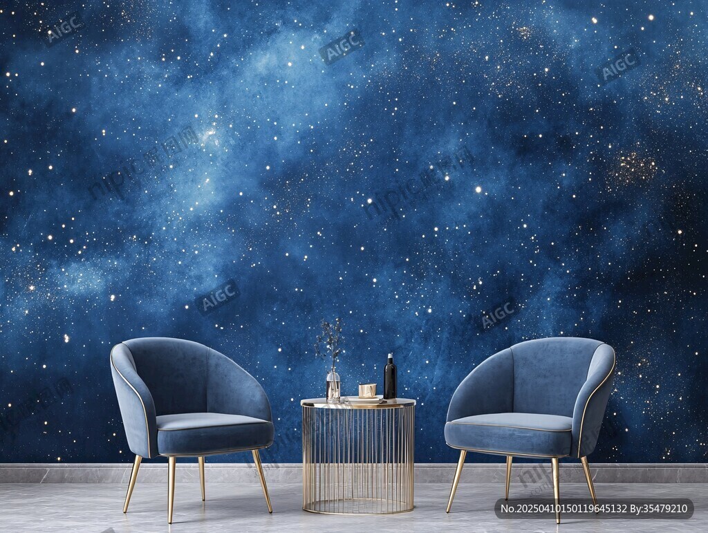 星空背景下的舒適座椅