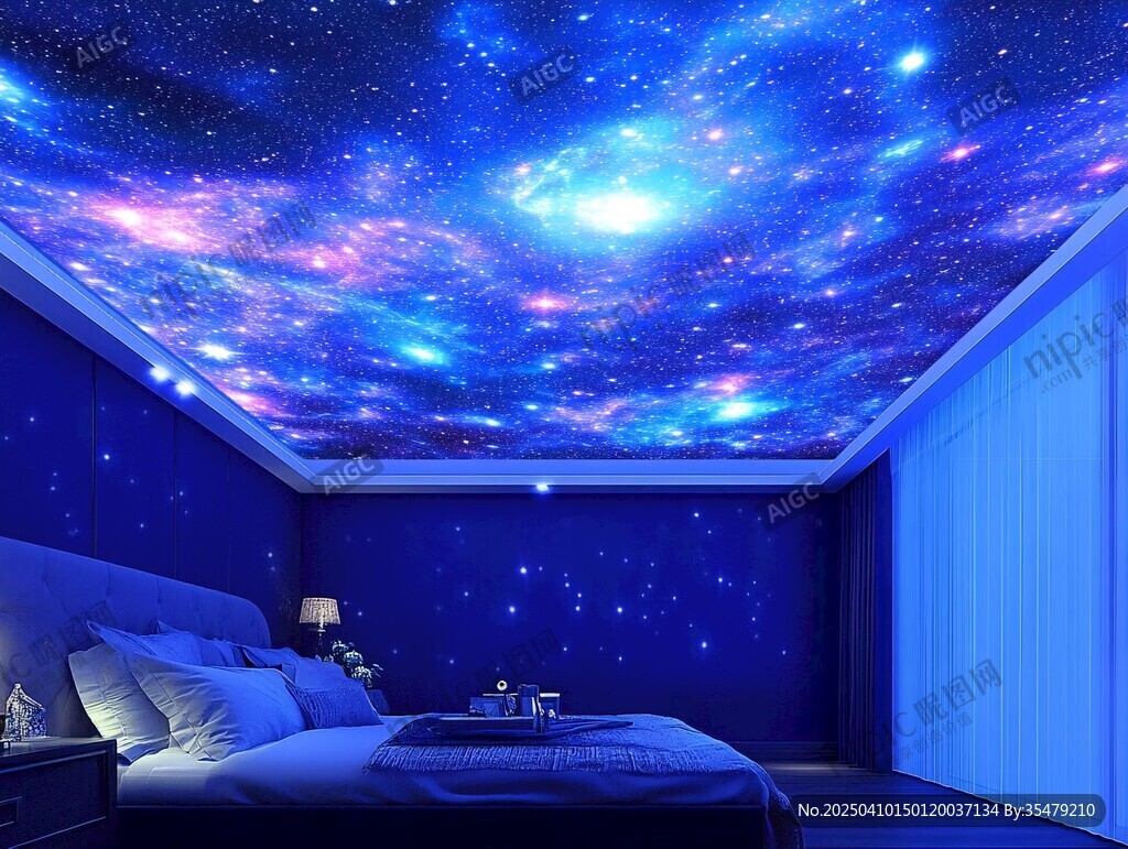 夢幻星空臥室天花板