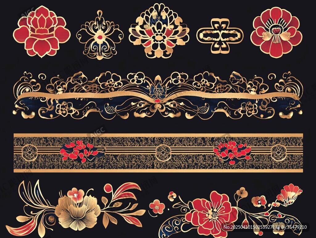 中式傳統(tǒng)花卉紋飾圖案集