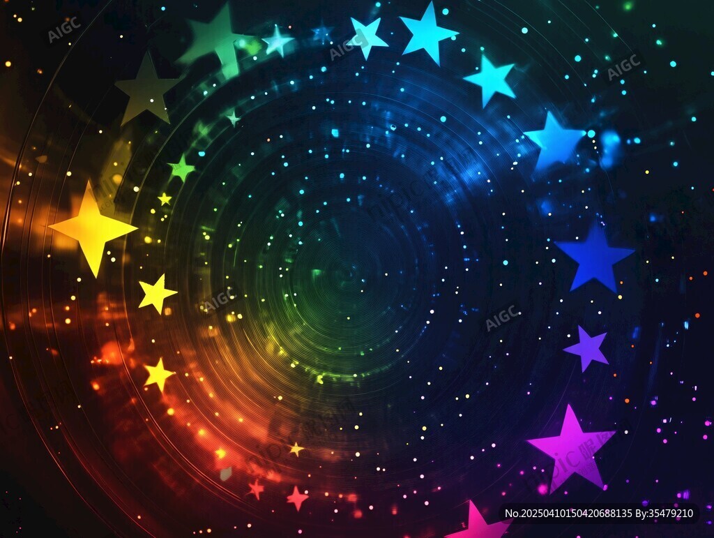 夢幻五彩星星旋轉(zhuǎn)背景圖