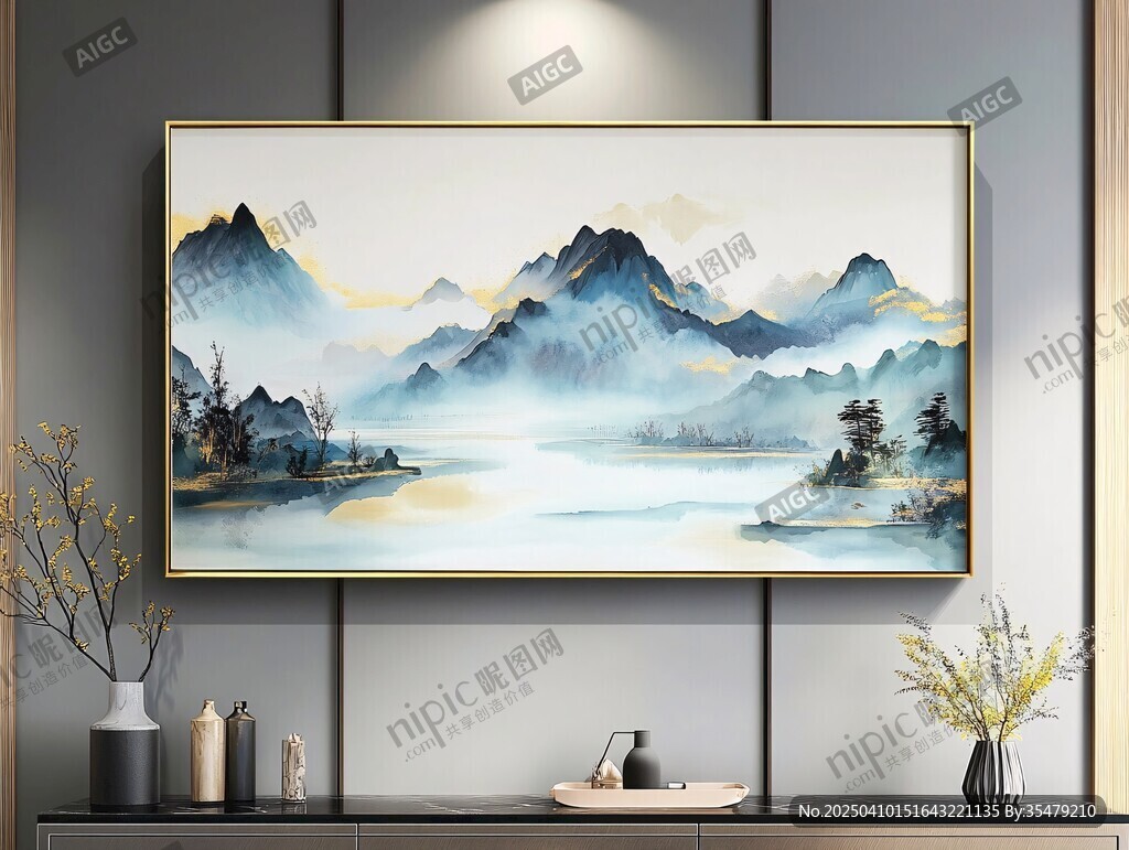 中式山水掛畫 雅致家居風(fēng)