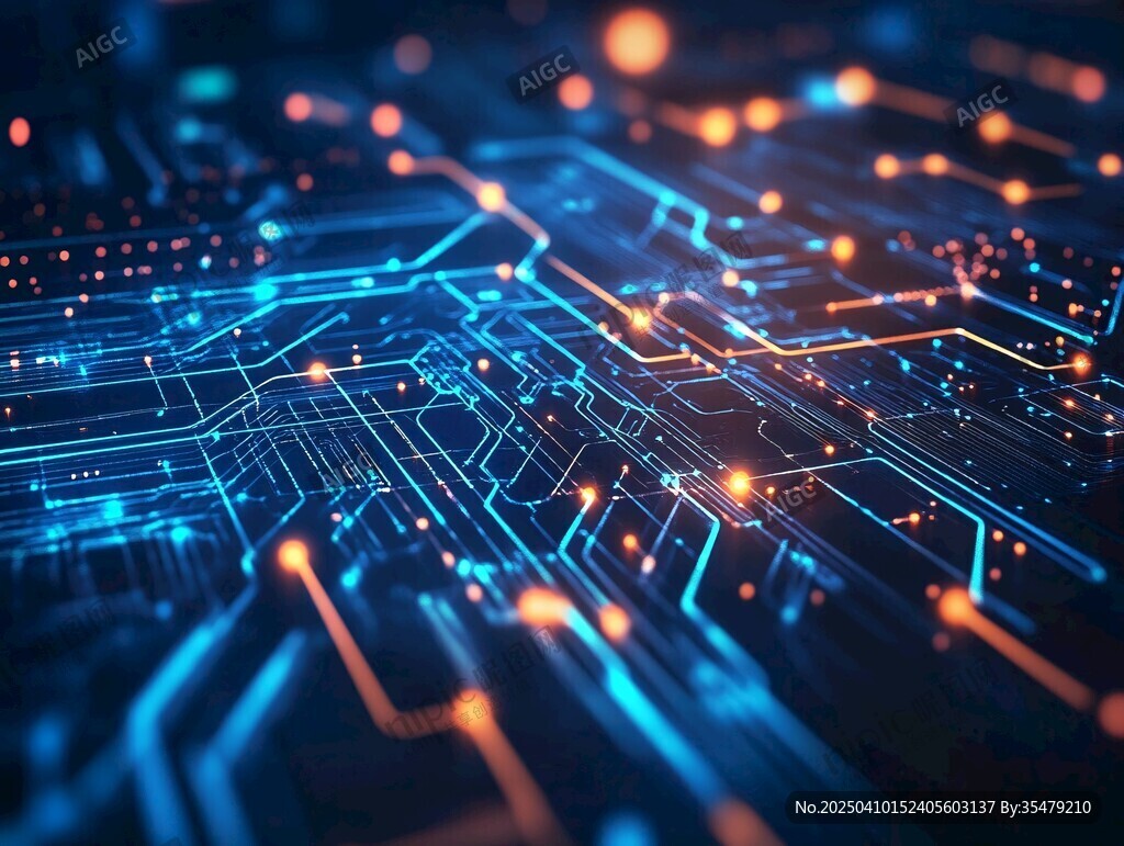 科技感電路板發(fā)光畫面