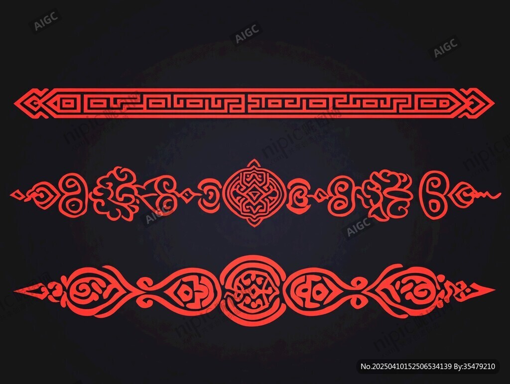 中式傳統(tǒng)紅色精美花紋圖案