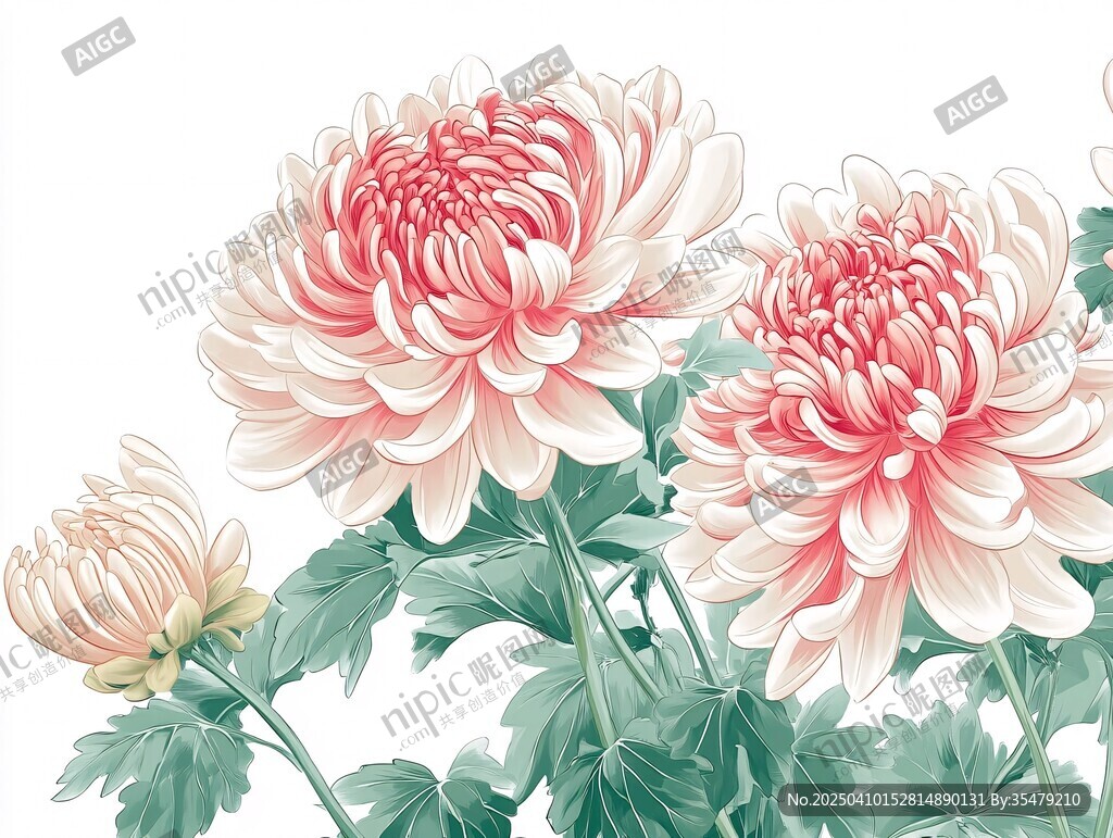 艷麗雙菊綻放