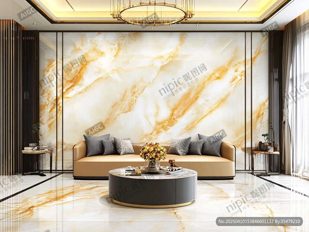 奢華大理石客廳沙發(fā)場景