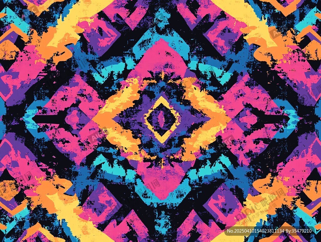 絢麗幾何圖案無(wú)縫紋理