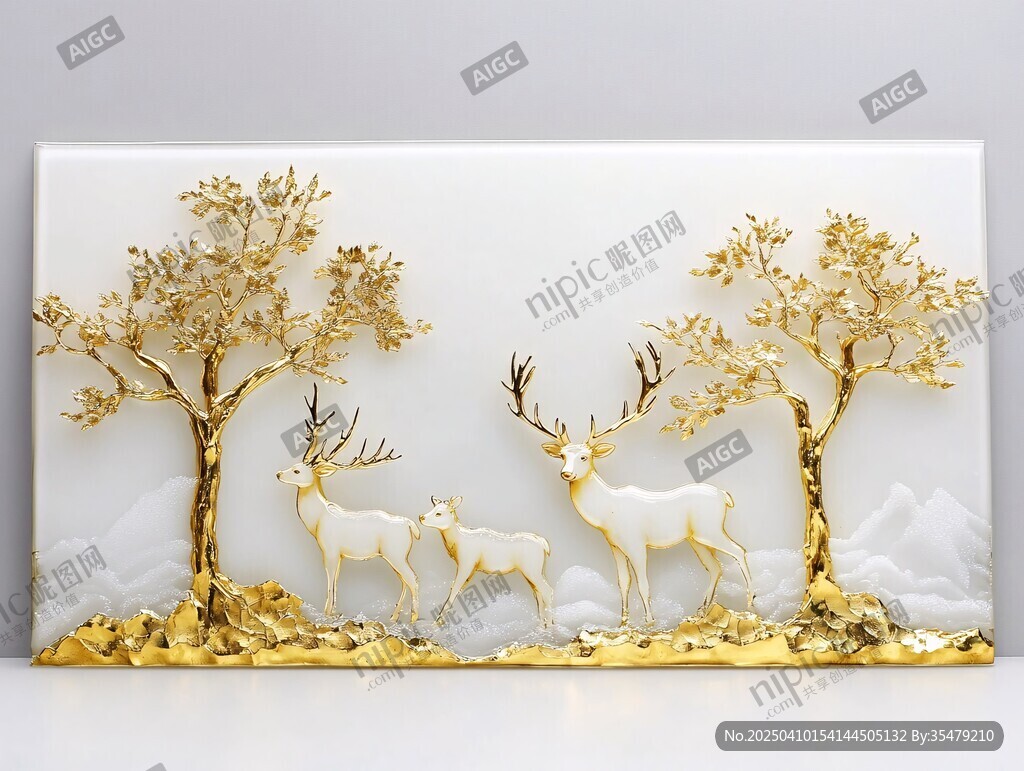 金鑲玉雙鹿圖擺件