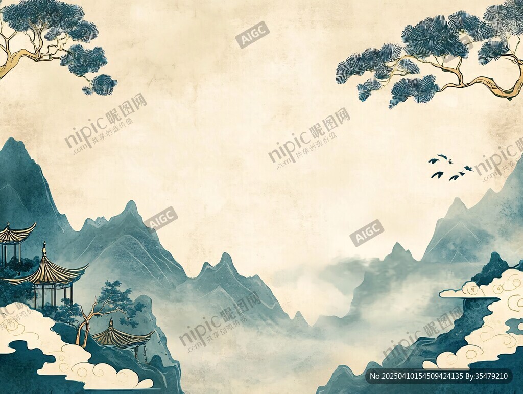 水墨山水古風(fēng)意境美景
