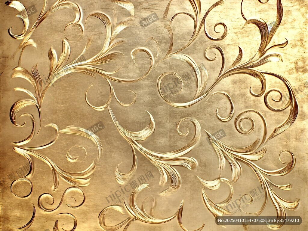 金色復(fù)古花紋裝飾背景圖