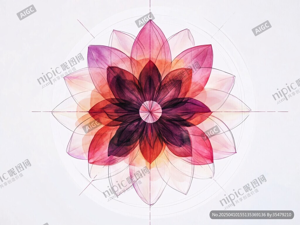夢幻絢麗花朵藝術圖案