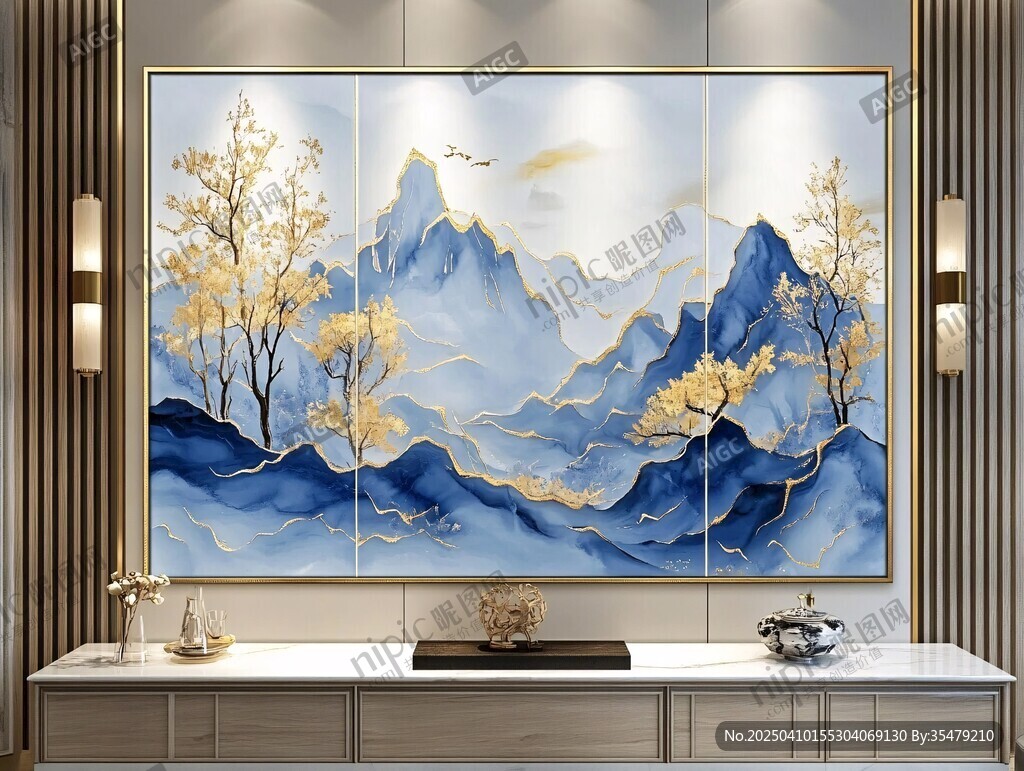中式山水壁畫 雅致家居風