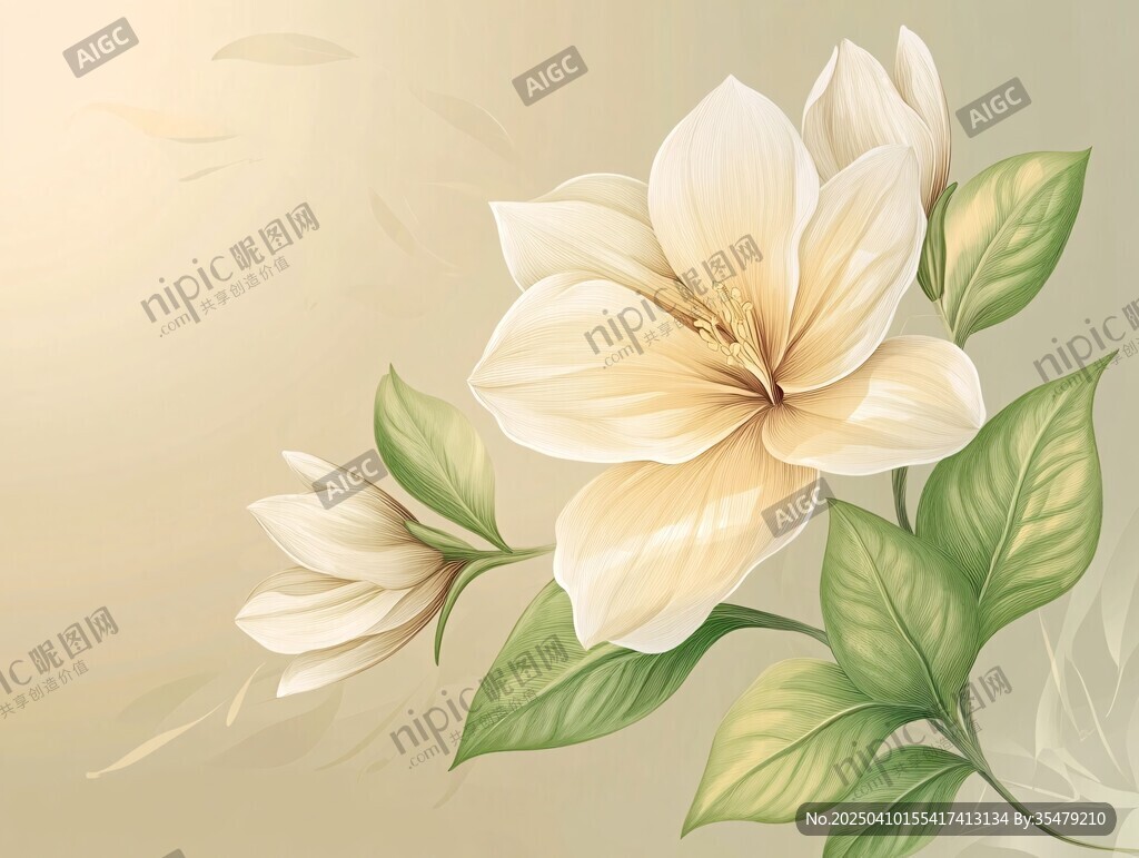 淡雅玉蘭花綻放生機(jī)
