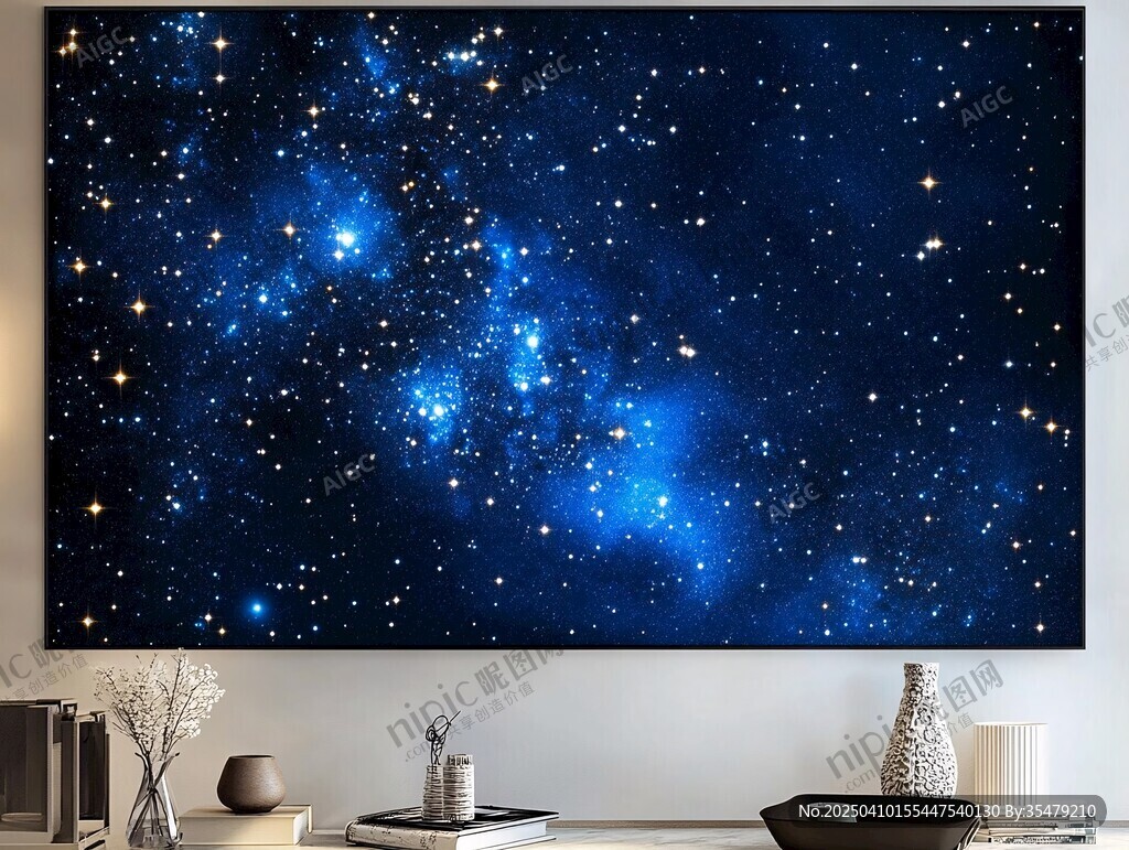 夢幻星空壁畫裝飾空間