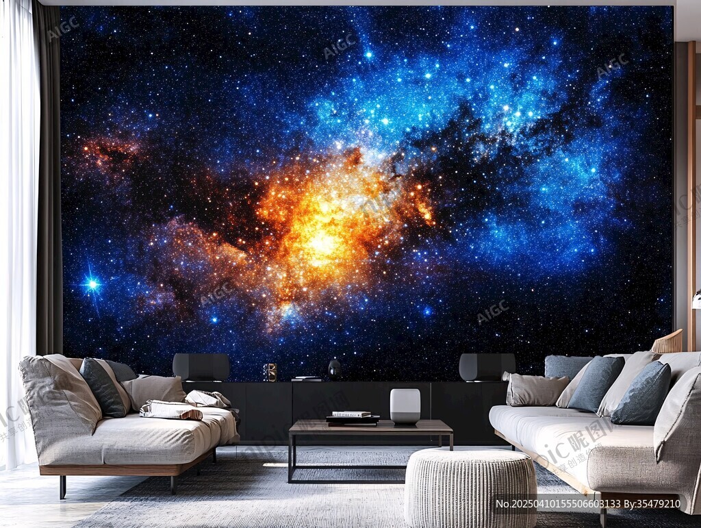 夢(mèng)幻星空客廳背景墻