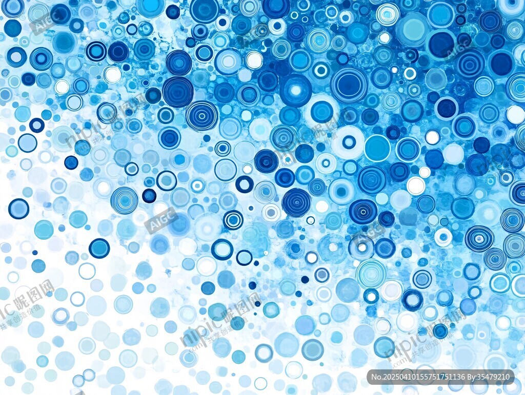 藍色夢幻氣泡背景圖