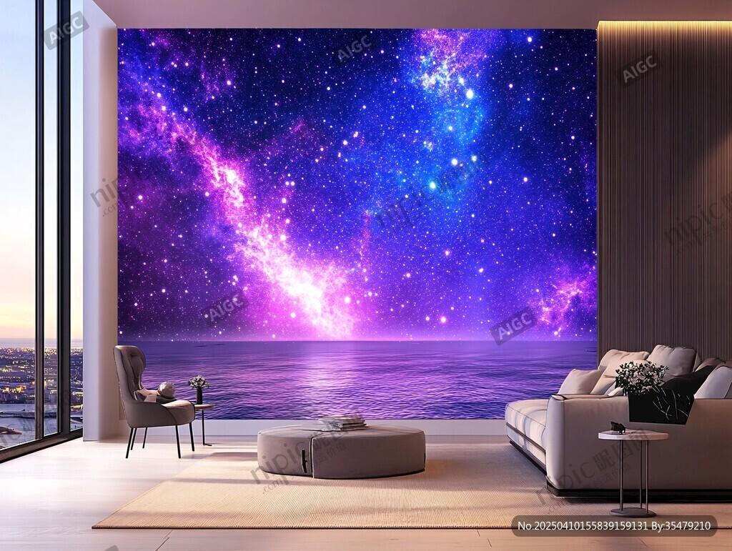 夢幻星空客廳墻面裝飾