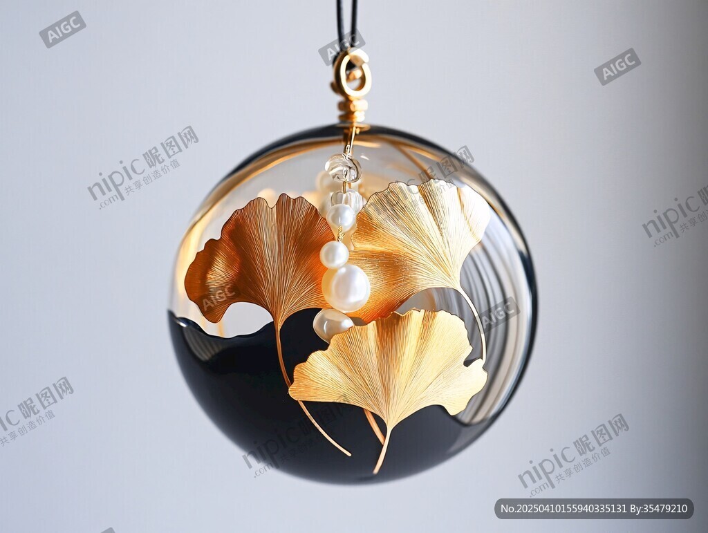 銀杏葉琉璃吊墜飾品