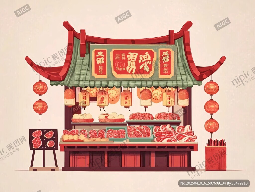 中式傳統(tǒng)肉鋪