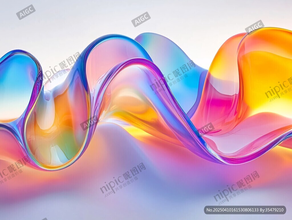夢幻彩色流體波浪藝術(shù)圖