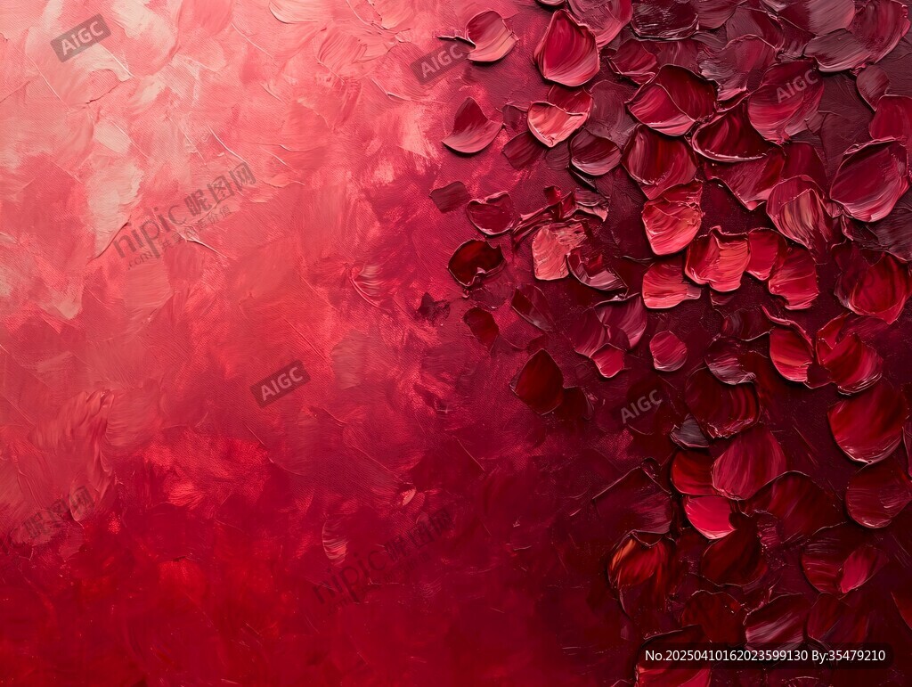浪漫紅玫瑰花瓣夢幻背景